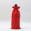 Bottiglia imitazione bottiglia borse da vino sacchetti di liquore per lino coprono vini rossi saccheggio di stoccaggio decorazioni da tavola di Natale th1383 s s