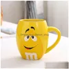 Mugs M Beans Coffee Tea Cups And Cartoon Cute Expression Mark Large Capacity Drinkware Christmas Gift Y200104 Drop Delivery Home Gar Dhuya