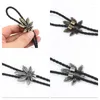 Bow Ties tressé Shoestring Bolo Tie Metal Carving Foliage Cowboy Collier Collier