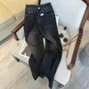 الجينز النسائي الفضفاضة خمر عالية الخصر رعاة البقر السراويل harajuku denim سراويل جمالية y2k emo trashy 2000s ملابس قوطية أسود