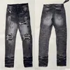 Herren -Jeans -Designer Pant Slim Fit Elastic Sticke Mode Jean Style Cat Whisker Whisker Whisker Whizening gebrochenes Loch gleiche hohe Drop -Lieferung Appa Otkaw