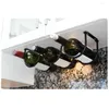 Kitchen Storage Fashionable Wine Bottle Holder Rust Resistant Iron Material Practical Solution Enhance Your Home Decor Black