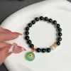 Geomancy aksesuar Çin feng shui mürekkep mavi şeker kalp Agate güvenlik tokası tapınağı kültürel ve yaratıcı hatıra bilezik handjewelry