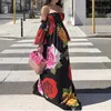 Spring Sexy Tube Top Gedrukte lange jurk dames