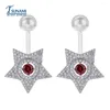 Dangle Earrings Tsunami DIY Five-pointed Star Flexible Pearls Rhinestone Flashing Drop Korean Style Gifts Fashion Girl