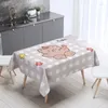 Tanda da tavolo C7 Plaid Cartoon impermeabile e in tessuto a prova di olio di lino in cotone scrivania da pranzo tappeto tappetino