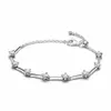 Бисера 2024 г. Новые последние 925 Shier Sparkling Fl Diamond Heart Sun Bracelet Bracelet Diy Пара с капля