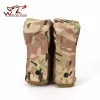 PACCHIO CASA TATTICALE DOPPIO MOTORE MOLLE MOLLE MILITALE ARIRSOFT AMMO CLIP Clip con bottoni per Ak M4 Glock Hunting Accessori Mag Pouch