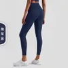 Yoga Gym Lycra Tyg Solid Color Women Pants High midje Sportkläder Leggings Elastic Fitness Lady Outdoor Sports Trousers High Quality 147