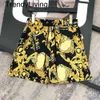 New Summer Mens Designer Medusa Barocco Silk Shorts Printed Swim Shorts Jersey Black Swimwear Men Half Pants Man Short Oversized Shorts Swimming short