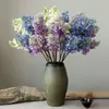 Fleurs décoratives 3 PCS Couleur de gradient Hortensia 3D Plastique Long Lilac Fleur artificielle 64 cm Décoration domestique Arrange