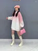 Kvinnors hoodies qing mo 2024 vinterkoreansk trendig gradient lamm fleece förtjockad pullover tröja kvinnor rosa svart hoodie zxf4775