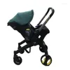 Kissen Baby Kinderwagen 4 in 1 mit Autositz Stuhlbassinet High Landscope Klappkutsche Kinderwagen für Gebäude 3