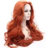 Hair Products Long Copper Red Wig Long Natural Wavy Free Part Auburn Gluess Lace Front Wigs Heat Resistant Synthetic Hair Wig