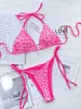 Sexy Leopard Micro Bikini Mujeres trajes de baño femenino trajes de baño bikinis brasileño playa de cabestro ropa de baño mujer 240416