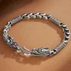 Ссылка браслетов HX Серебряный цвет Dragon Year Bracelet Bracelet мужчина лидер высококачественный текстурированный аксессуаль подарка на день рождения подарки на день рождения