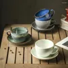 Mugs Kiln Coffee Cup Set Retro Office Water Japanese Breakfast High Appearance Level Ceramic Teacup