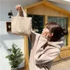 Bolsas 2024 nueva bolsa de almuerzo portátil japonesa de algnicón de algnicón picnic bolsas mujeres simples bolos de almuerzo de estilo coreano