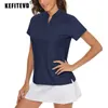 Kefitevd Summer UPF50 Golf Polo Shirt Damskie T-shirt Krótkie rękaw