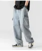 Men's Jeans Man's Cargo Pants Men Oversize Outdoor Casual Trousers Multi Pocket Pure Cotton Wide Leg Streetwear Hip Hop Clothing