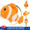 33cm Stuffed Clownfish Doll Toys LED Light-up Glowing Soft Cotton Pillow Orange Animals Clownfish Plush Toy Kids Birthday Gift 240419