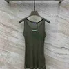 Women's Tanks & Camis designer Early Spring New Fashionable U-neck Western style Tank Top Mid length Dress Classic Inverted Triangle Slim Fit Tank Top SESO