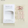 False Nails Gold Shiny Powder Design False Nails with Wihte Bow Almond Wearable Nude Fake Nail Patch Gold Jing Christmas Party Press on Nail Y240419 Y240419