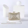 Bags Women's Evening Clutch Bag Party Purse Luxury Wedding Clutch for Bridal Exquisite Crystal Ladies Handbag Apricot Silver Wallet