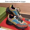 Fashion OG Designer Rhyton Shoes Distressed Ivory Casual Sneakers Genuine Leather Vintage Red Blue Pink Black Beige Ebony Platform Cloud Bottoms Women Men Trainers