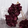 Dekorativa blommor Hydragenea Artificial 10st Hydrangea med 6 st löv till bröllopsfest buketter baby shower halloween dekorationer