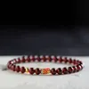 Geomancy Accessory Natural Wine Red Pomegranate for Women, Light, Niche, Exquise s Sier Koi Transport Bel Bracelet avec plusieurs boucles