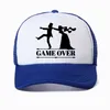 Bollmössor spel över brud brudgummen Bachelor Party Baseball Cap casual roliga män hat sommar andas mesh trucker hattar pappa casquette