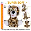 32 cm Led Light Up Tiger Boll Toys Cine Cartoon Giallo Stripes Tiger Peluga Peluga Impieno Analni di cuscinetti Decorazioni per il compleanno Regali per bambini 240419