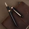 Pens Hongdian 1841 Résine Fountain Pen Iridum EF / F Nib avec convertisseur Rouge / Black Office Business Writing Ink Pen