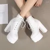 Casual Shoes Autumn And Winter 2024 European American Coarse Heel Stage Walk Show 14cm Super High Nightclub Short Boots Women