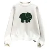 Sweat-shirt de coton à souvenirs verts doux à mémoire verte douce féminine 2024 Automne et hiver lâche de style coréen broderie Pulluvers femme