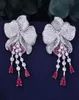 Godki Mismatch Luxury Flower Trendy Green Cubic Zirconia American Wedding Party Earring Jewelry for Women J1907213525149