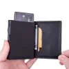 Holders Men Wallet RFID Carte Holder Portefeuille Antitheft Boîte en aluminium BUISNESSE Carte d'identité PU Cuir Pop Up Card Aimne Magnet Pourse