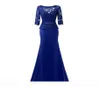 2018 waishidress royal blue lace mermaid mother of the bride dresses 1 2 sleeves crystal mother of the groom dresses sheath evenin6562060