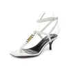 2023 NOVO Design feminino feminina High Sandálias de luxo de luxo lazer praia Sandálias de couro de couro