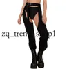 Women's Pants Capris Y2K Women's Rave Chaps Ladies Sexy Hollow Out Patchwork/ Solid Loose Fit Buckle Trousers For Club Wear Bottomless Festival Pants 230330 736