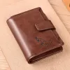 Plånböcker RFID blockerar plånbok högkvalitativ pu läder plånböcker män vertikala företag kreditkortshållare pengar väska handväska män plånbok