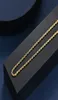 3mm rope chain قلادات من الفولاذ المقاوم للصدأ سلسلة كوبية كلاسيكية قلادة رجالي رجال مجوهرات مطلية الذهب