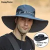 Boonie Hut Männer Antiuv Sonnenhüte Outdoor Fischerei Mütze Mode große Randkappen Frauen Sommer Männlicher Eimer Sombrero Gorros 240417