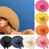 Mujeres Visores de verano sombrero plegable soltable ancho ancho grande sombreros de playa de paja