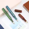 Pens Portable Majohn Wancai Mini Resin Fountain Pen GreenWhite Iridium F Nib 0.5mm Palm Short Ink Pen Writing Office Gift Set