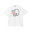 Fashion Trends top human made Brand Men's Women's T-Shirts Cartoon Tiger Flying Duck Panda Slub Cotton Short Sleeved tees
