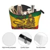 Cases Rasta Flag Lion Of Judah Makeup Bag for Women Travel Cosmetic Organizer Cute Jamaica Rastafarian Reggae Storage Toiletry Bags