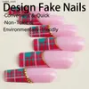 False Nails Long Coffin Fake Nail Red Christmas series False Nails Patches Press on nail Wearable Full Cover Artificial Nails for Women Y240419 Y240419