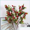 Festdekoration röd liten granatäpple frukt bär falska växter för hembord fleur artificielle juldekor droppleverans 2021 otxm3